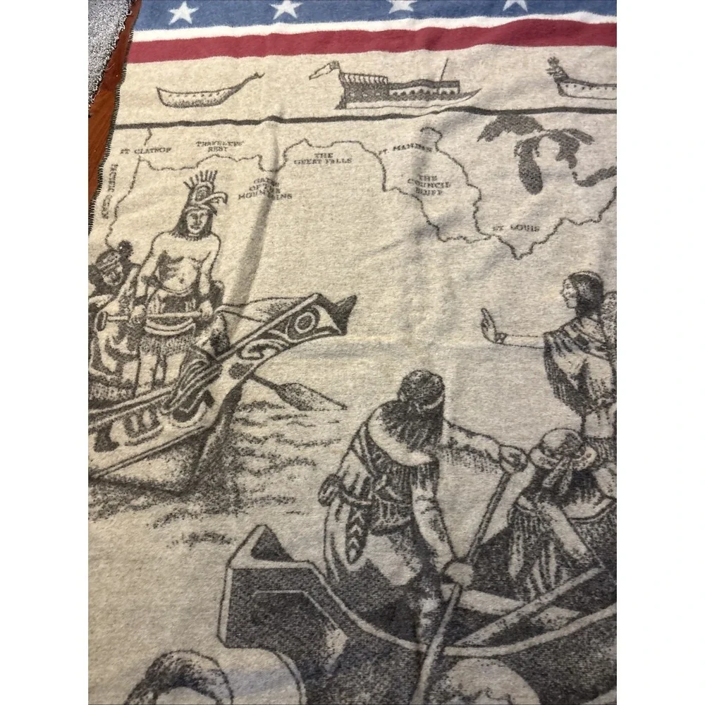 lewis and clark expedition of 1803-1806 Collectors 100% Virgin Wool Blanket MINT